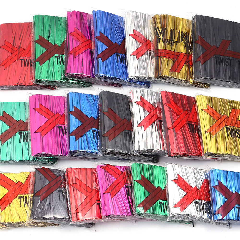 

760pcs 6/8/10cm Gold/silver Metallic Twist Ties Wire Sealing Binding Wire For Plastic Lollipop Candy Bags Party Gifts