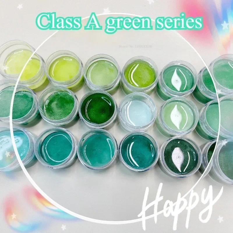 

50g Grade A Green Series 18 Color Enamel Glaze Pigments Can Be Burned DIY Enamel Painting Handicrafts Create Coloring Paint