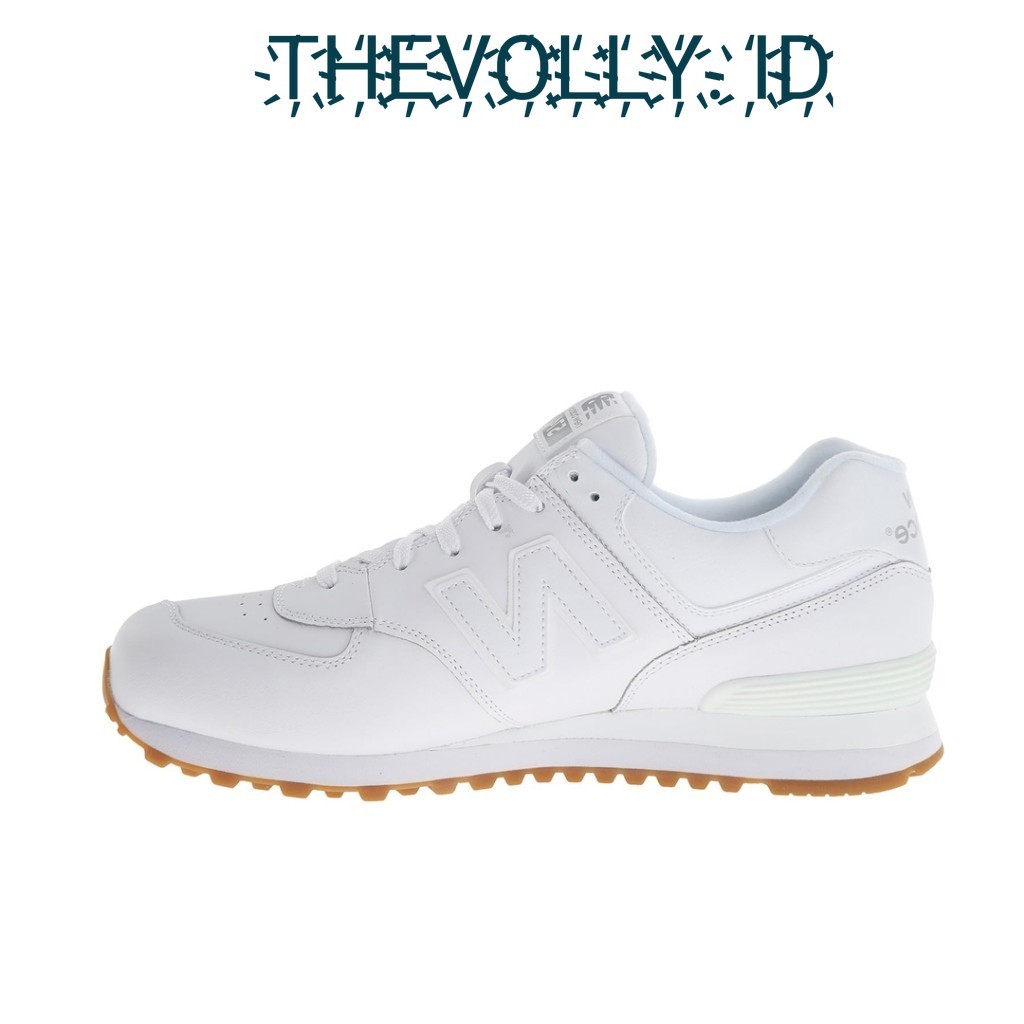 Sepatu NB New Balance 574 Leather White Gum BNIB Original / Sneakers Pria