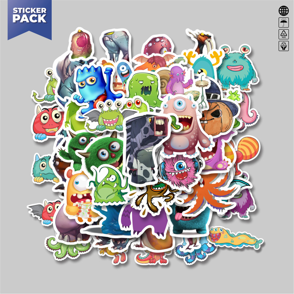 

[100PCS]Stiker Pack Stiker Monster Art Illustration Karakter Mix 8 Aesthetic Vinyl Anti Air Dekorasi Sticker Laptop Buku Journal Koper Helm Casing HP Gitar Helm Skateboard
