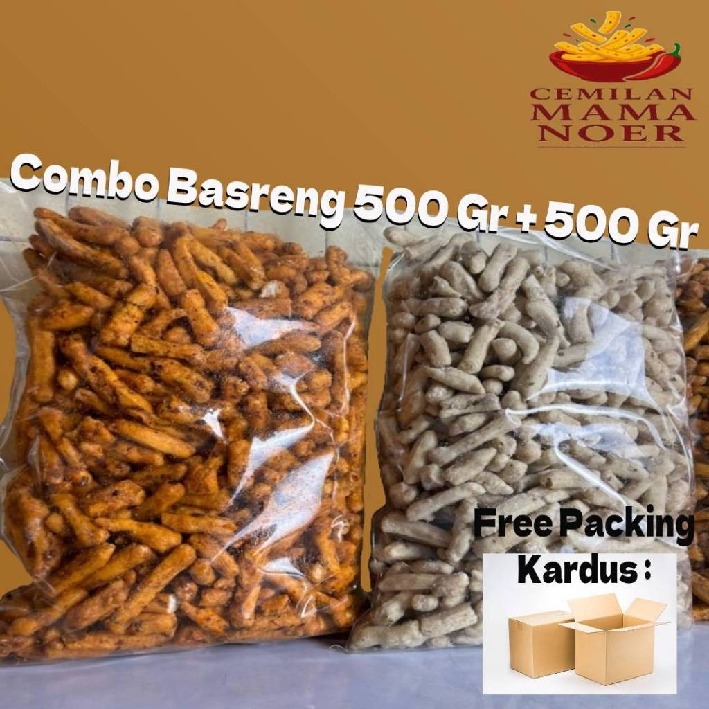 

Basreng Stik Daun Jeruk Paket Combo Original 500gr Pedas Extra 500gr
