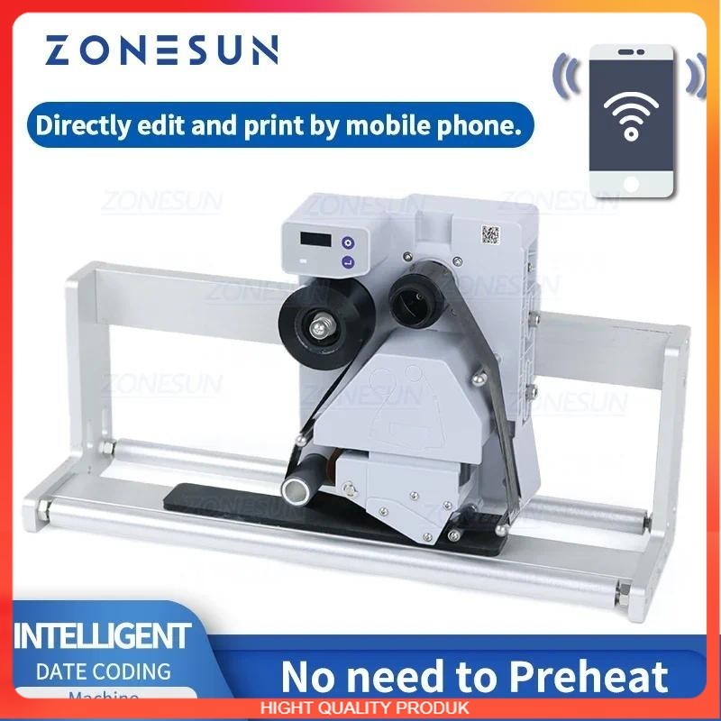 

BEST QUALITY ZONESUN Date Printer Bluetooth Link Coder Barcode QR Code Batch Serial Number Production Expiry Date Printing Machine ZS-DC24A