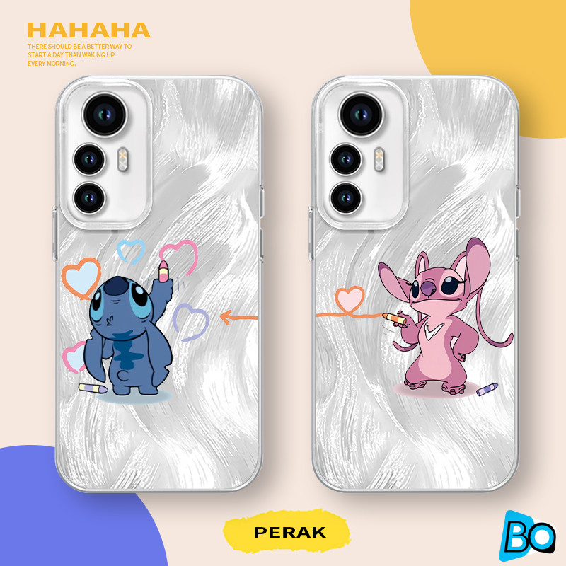 Casing ponsel pasangan Stitch lucu untuk Redmi 10C 12 12C 13 13C A1 A3 Redmi Note 10 4G 10 Pro 11 11