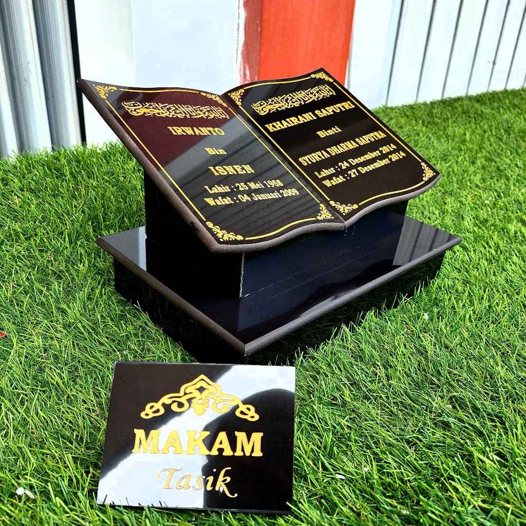 WIDHISTORE MAKAM TASIK - BATU NISAN MAKAM GRANIT TILE/KERAMIK  20X30 - BUKU / TOGA - TERMURAH + PACK
