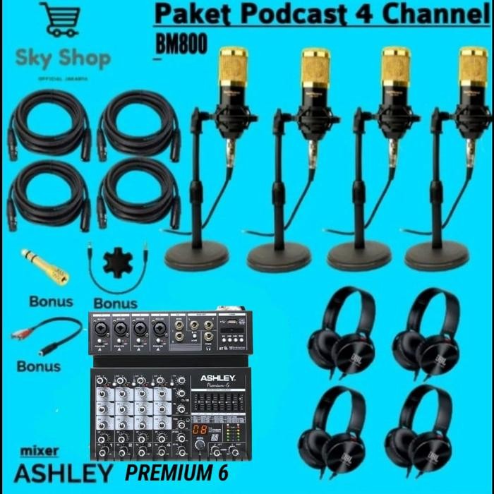 PAKET PODCAST 4 ORANG MIXER ASHLEY AUDIO RECORDING TERLENGKAP - Ashley premium6