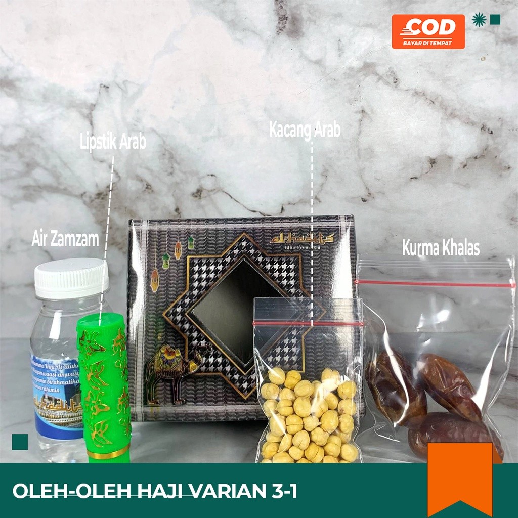 

PAKET OLEH OLEH ZAMZAM KHALAS KACANG ARAB 3 VARIAN PLUS LIPSTICK MURAH