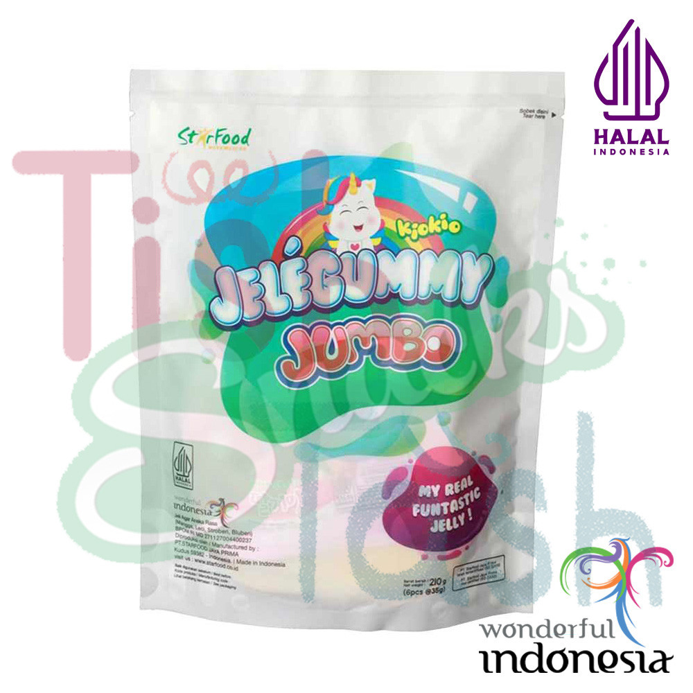 

Kiokio Jelegummy Jumbo Pouch Isi 6 pcs - 210 gr GROSIR