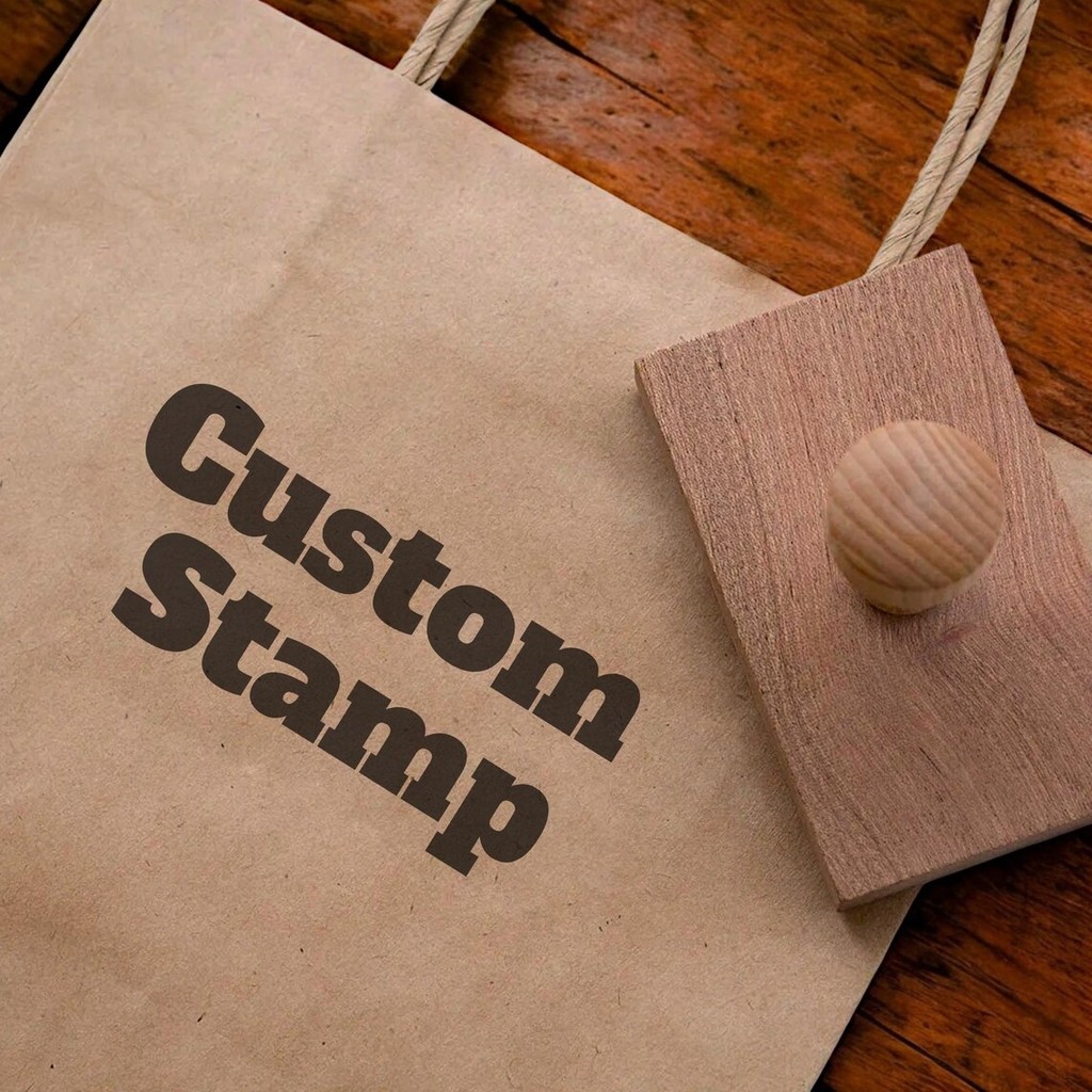 

Custom Wooden Stamp Seal Personalized Logo Wedding Party Packaging Stamp Company Address&Name Self Inking Rubber Stamp Artwork