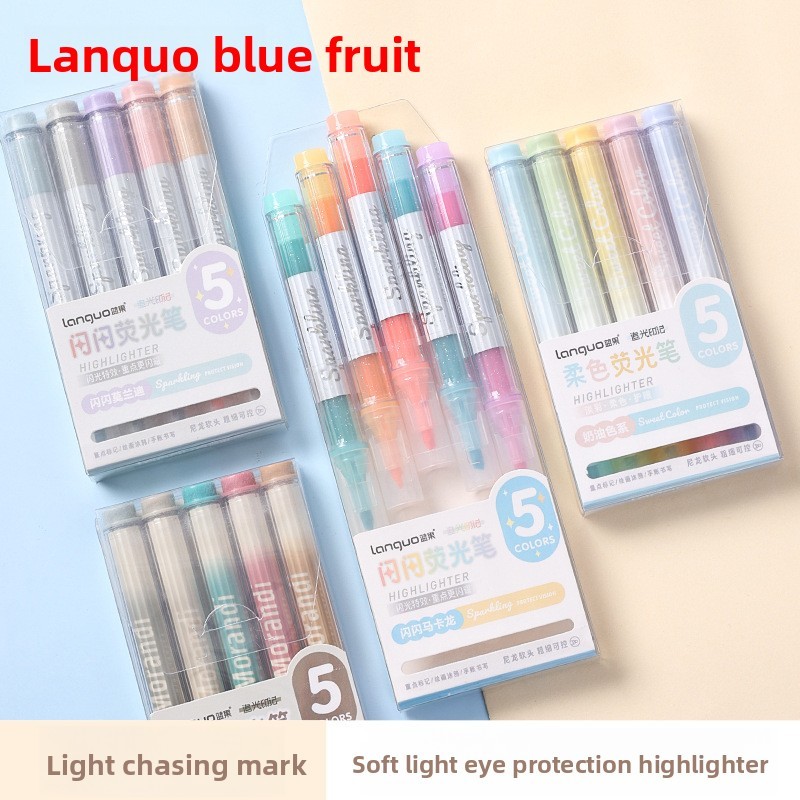 

Pastel Glitter Soft Tip Highlighter Pen Set Cute Sparkling Colors For Journal Note Taking Student Drawing Writing DIY Hot Sale