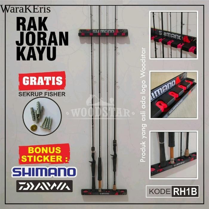 Rak joran kayu Rod holder atau rak untuk menempatkan joran pancing - Shimano WR9