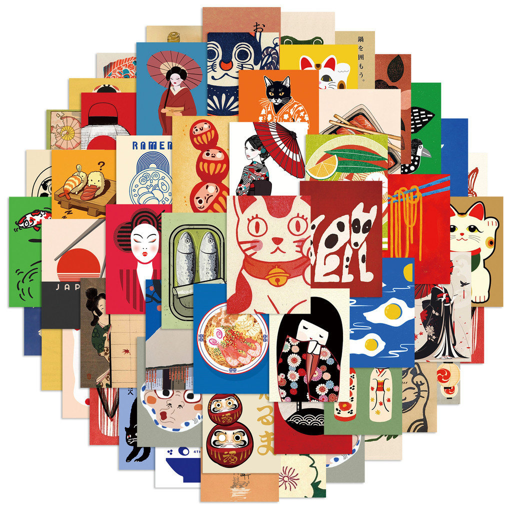 

Pastel Manga Sticker Set (50 Sheets) | Removable Decals for Skateboard & Laptop (BPA-Free Adhesive)( Anime Worlds Store)