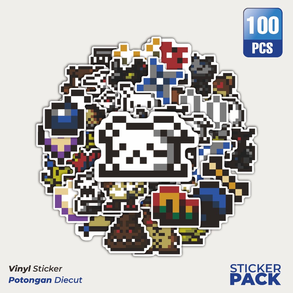 

Super Hemat! 100 PCS Stiker Pixel Digimon V63 Waterproof Aesthetic- Untuk Laptop, Motor, dan Helm - Paper Stationery Pack