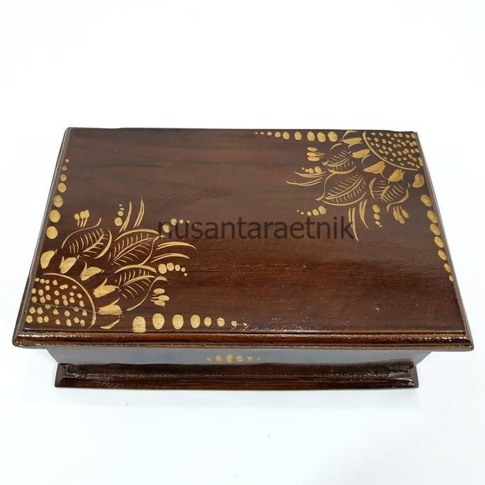 Kotak Box Peti Kayu Jati Ukir Cukit Unik Antik Menyimpan Sabuk Mori