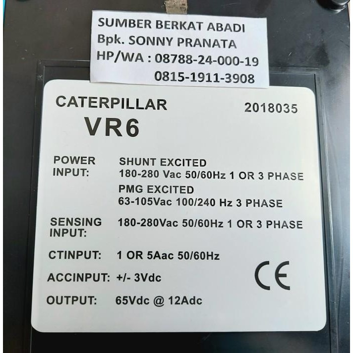 AVR CAT VR6 CAT VR-6 CAT VR 6 AUTOMATIC VOLTAGE REGULATOR CAT GENERATOR 3652076 365-2076 AVR 365 207