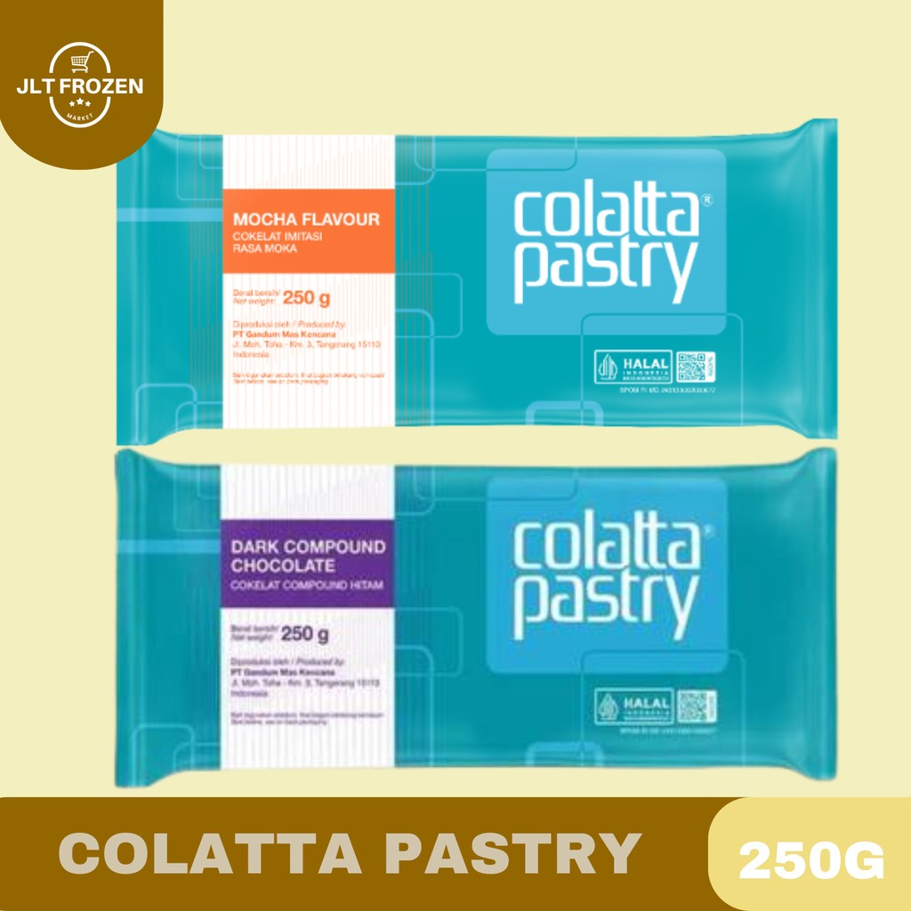 

Colatta Pastry Kemasan 250g / Coklat Imitasi Rasa Mocha / Moka / Dark Coumpound Coklat Batang / Cokelat Compound