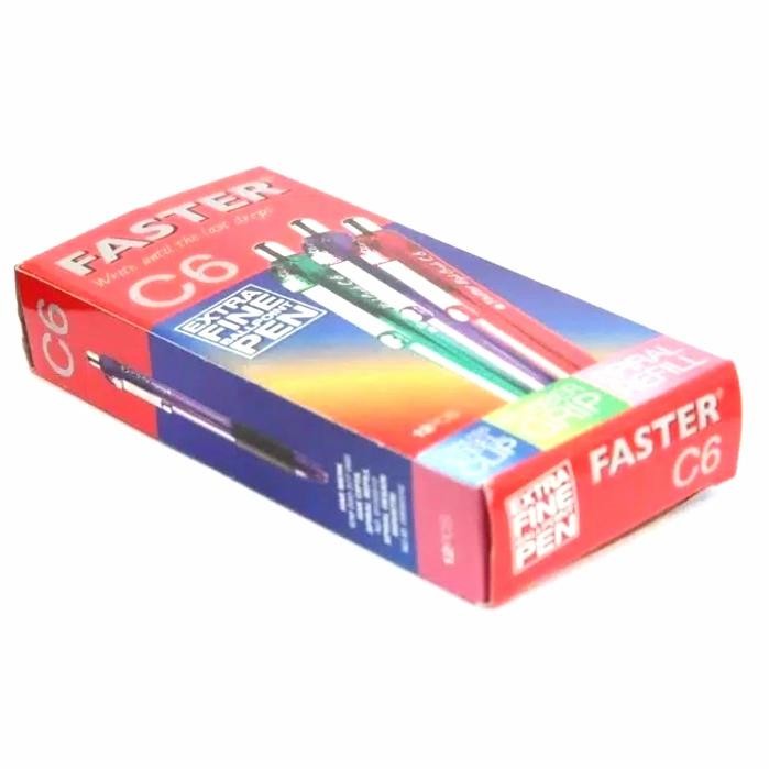 

Pen Faster C 6 Hitam Biru Lusin - Hitam
