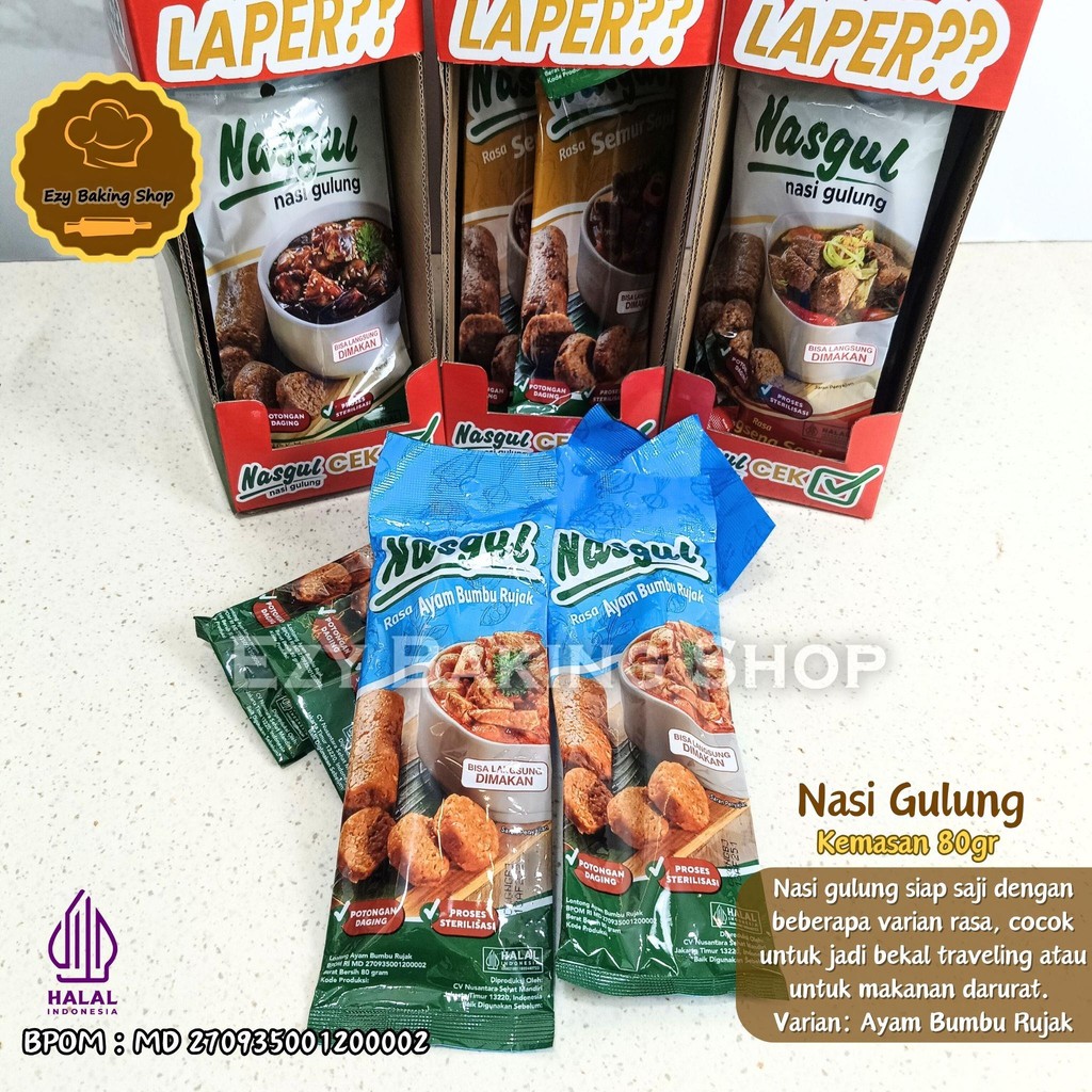 

NASGUL 80gr Nasi Gulung Siap Makan Santap