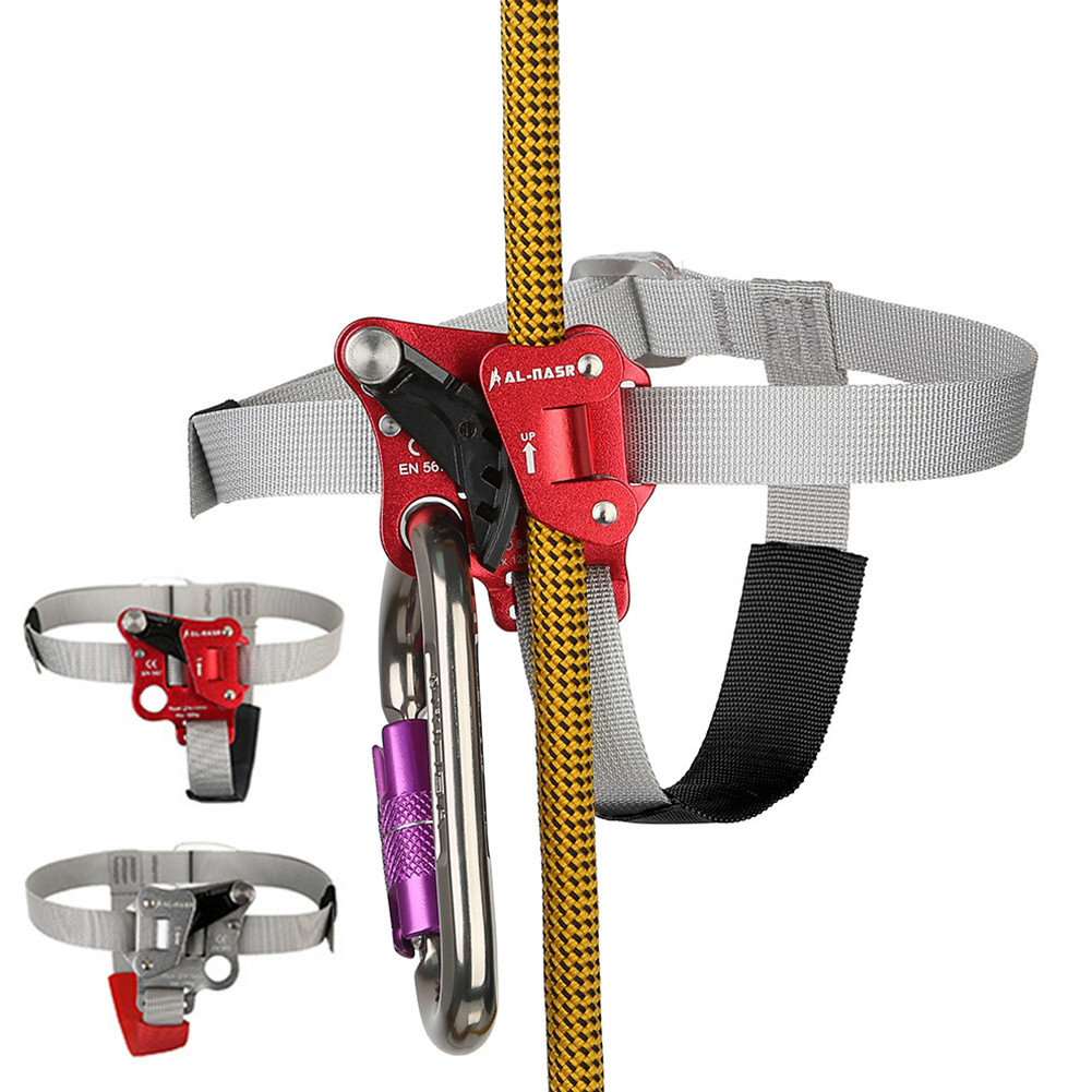 Foot Ascender Riser Aluminum Alloy Aviation Foot Ascender Left/Right Foot Anti Fall for Rock Climbin