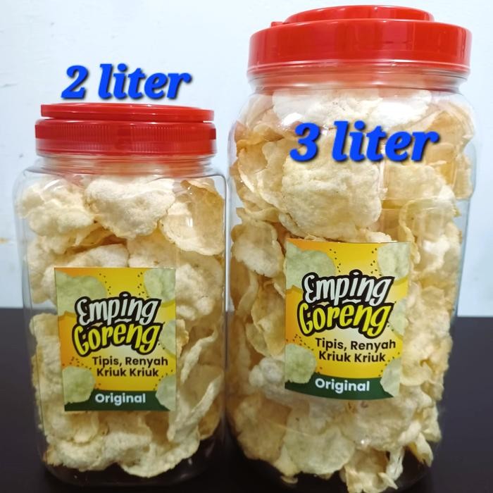 

Emping Melinjo Goreng Toples 2000ml - Original, Toples 3 liter