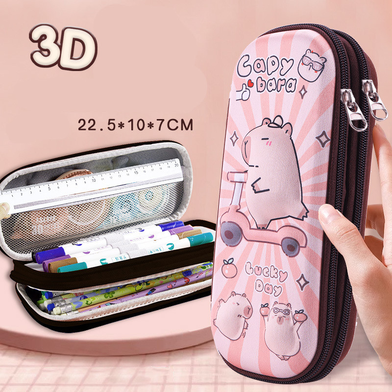 

Capybara pencil case pencil case double-layer large capacity portable stationery box girls children adolescents school supplies