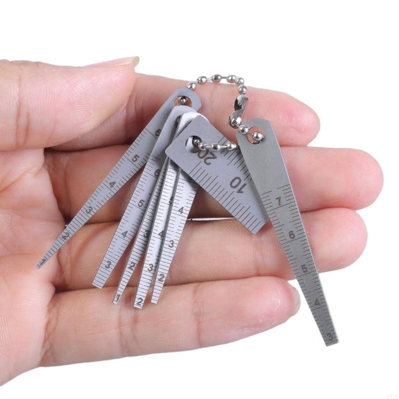 

E7CC 7Piece Stainless Steel Gaps Gauge Tapered Ruler Set Suitable for Craftsmen and Hobbyists Building and Crafting Projects