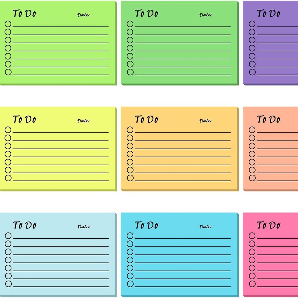 

9PCS/Set Scrapbooking Sticky Notes Self Discipline Check It Schedule Memo Pad 9 Colors Studying Planning Timetable Notepad