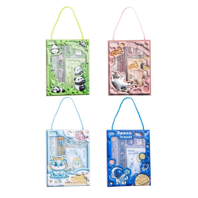 

Kids Animals Style Stationery Set 6PCS School Supplies Package Back to School Stationery Pack for Kids Children Girls Boys