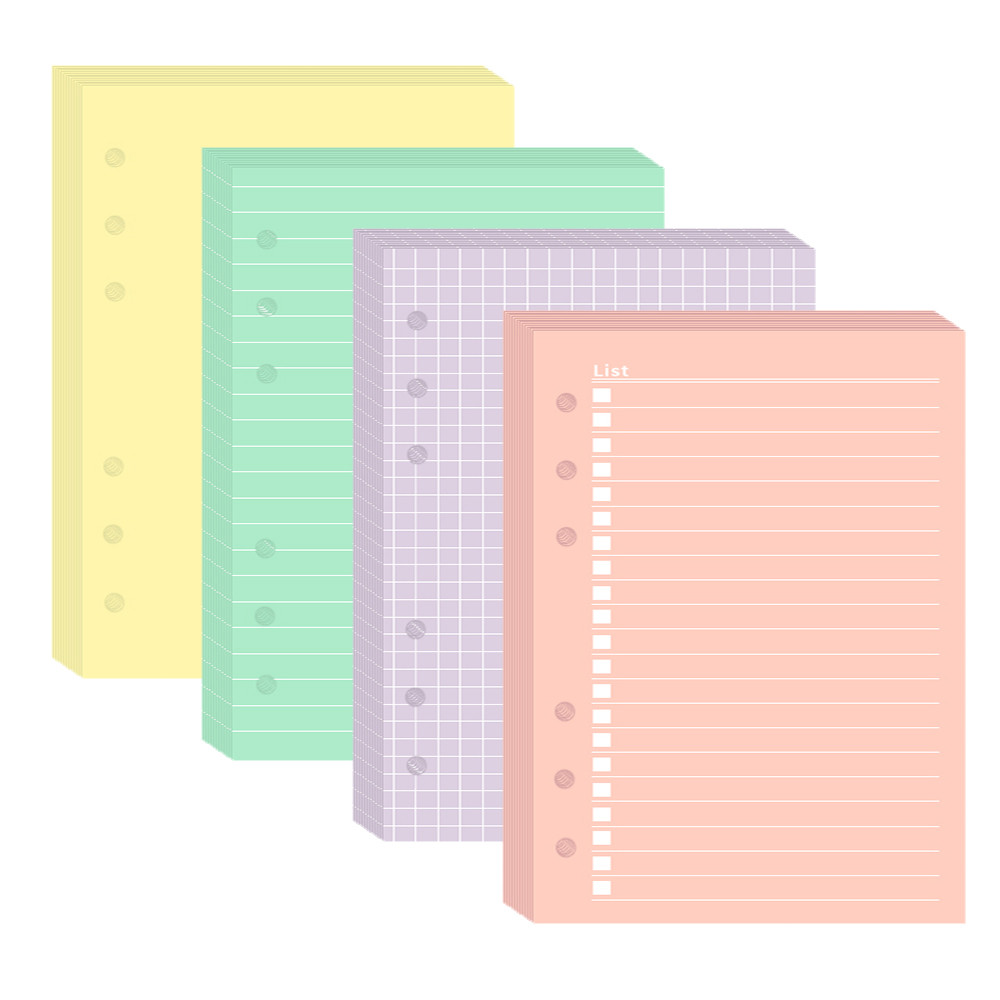 

A5 A6 40Sheet Kawaii Loose Leaf Notebook Refill Spiral Binder Index Paper Inner Pages Daily Planner Line Grid Blank Agenda
