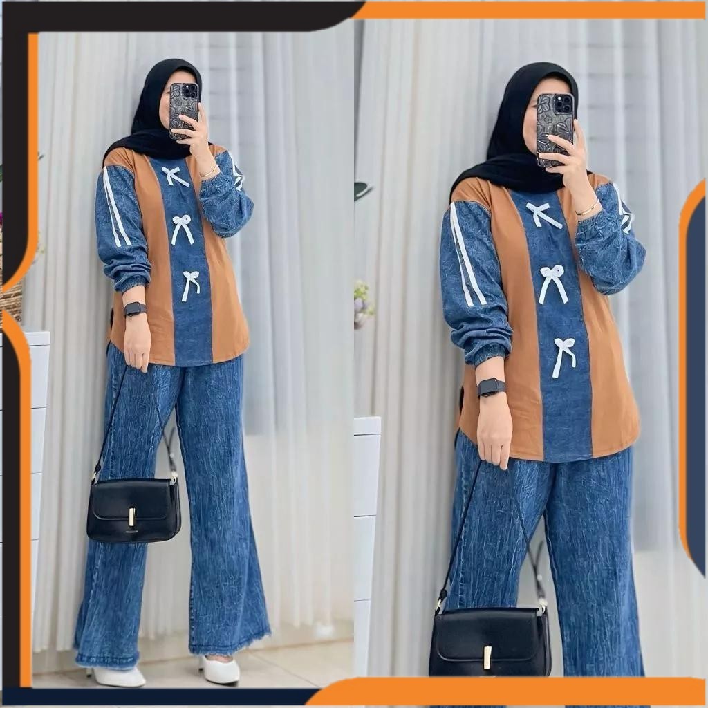 Setelan Wanita Terbaru Aplikasi Pita Setelan Levis Wanita Terbaru Kekinian Oneset Levis Kekinian Set