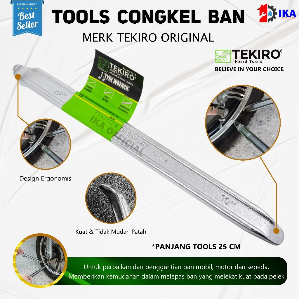 TEKIRO 10 Inch Congkelan Ban Motor 10'' Alat Cukil Lepas Roda Ban Motor Rim Crowbar 10inch / Tekiro 