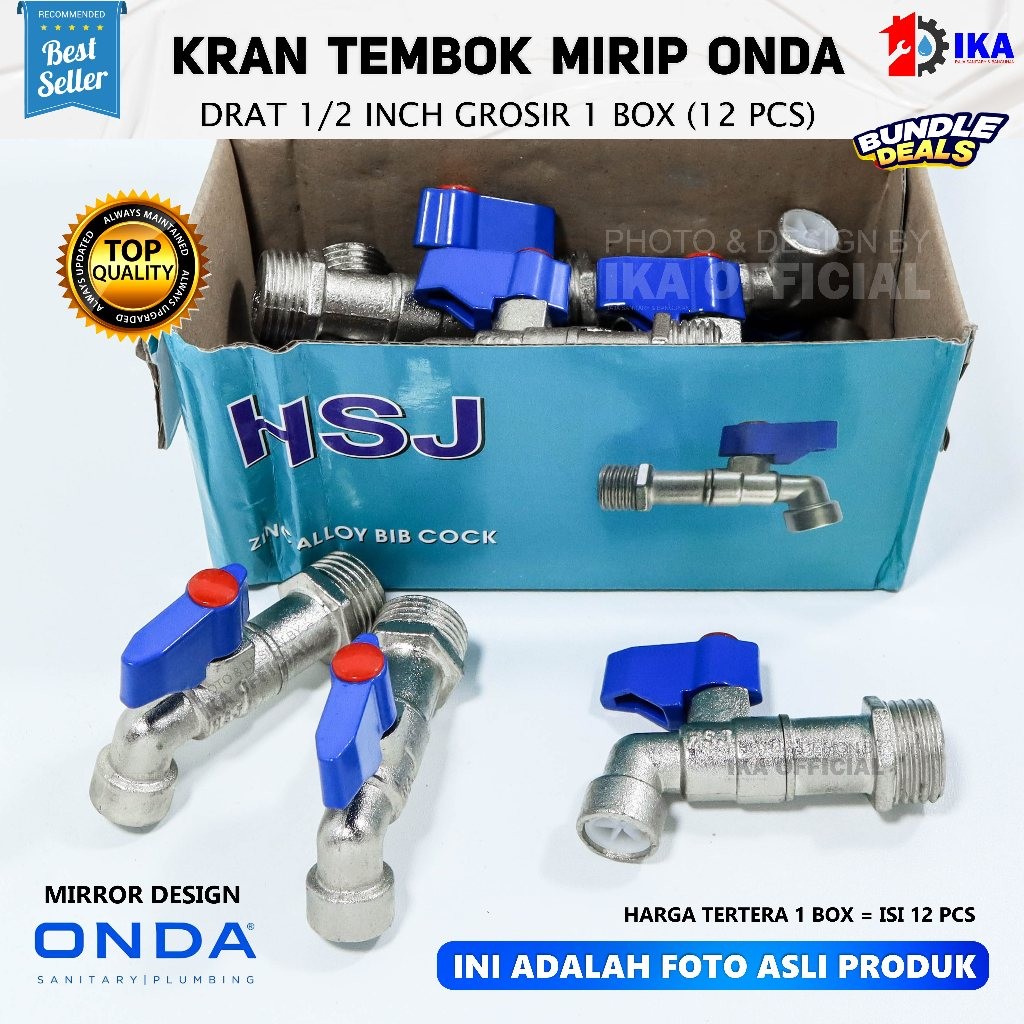 GROSIR KRAN BESI MIRIP ONDA BC / Kran Tembok MODEL Onda 1/2" Body Panjang / Keran Air Babet Bukan Be