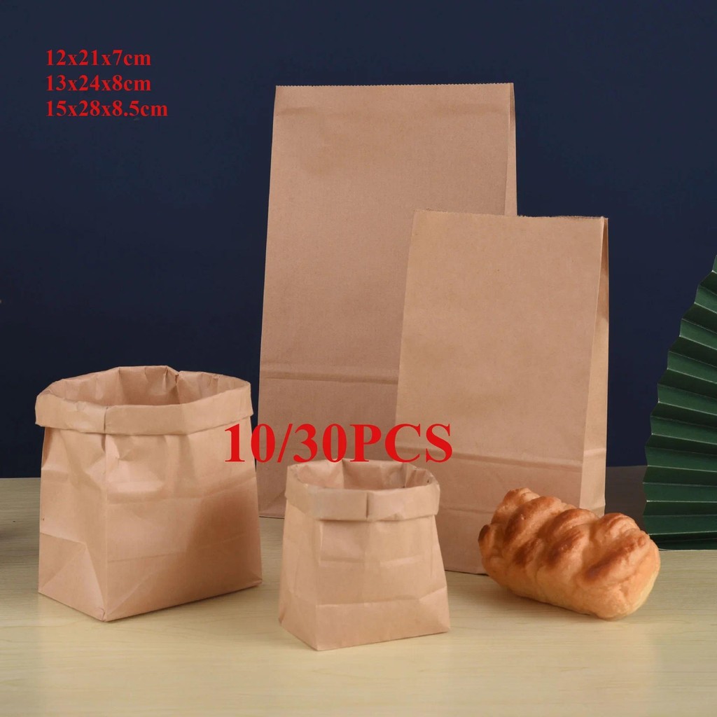 

Bags to Pack Products Pouch Christmas Shopping Wedding Bucket Bread Paper Kraft Festive Grocery Event Party Supplies Brown Bag