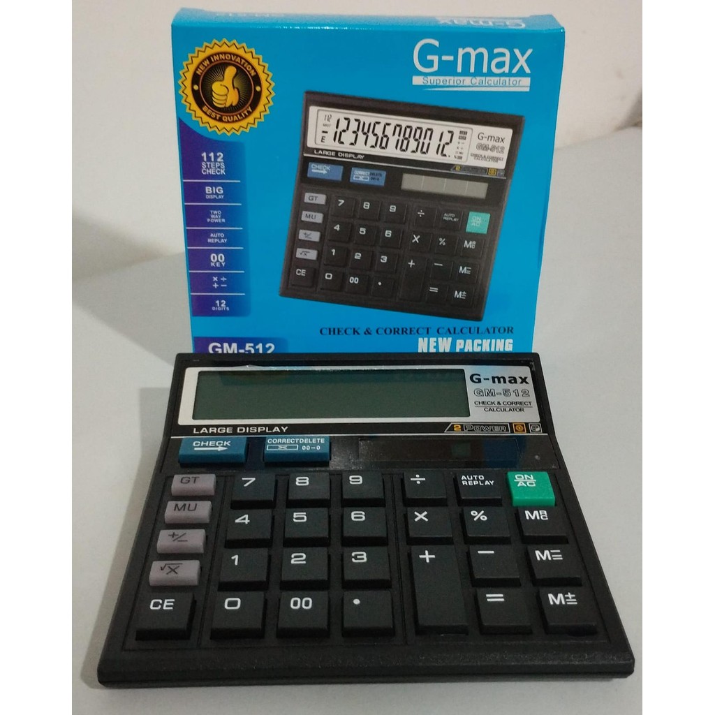

KALKULATOR DAGANG 12 DIGIT G-MAX BISA CEK & KOREKSI / CHECK CORRECT CALCULATOR GM-512