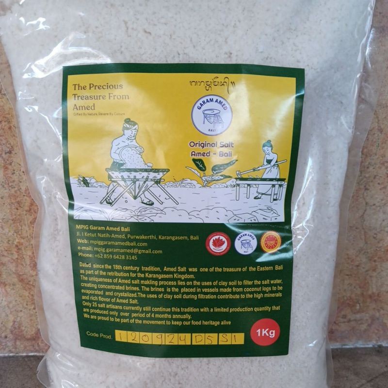 

Garam Laut Premium Amed Bali - Amed Artisan Sea Salt 1 Kg [ Plastic Vacum Pack ]
