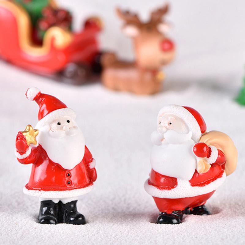 

Mini Resin Decoration Santa Claus Snowman Tree Micro Landscape Model Miniature Garden Figurines Home Ornament Gift
