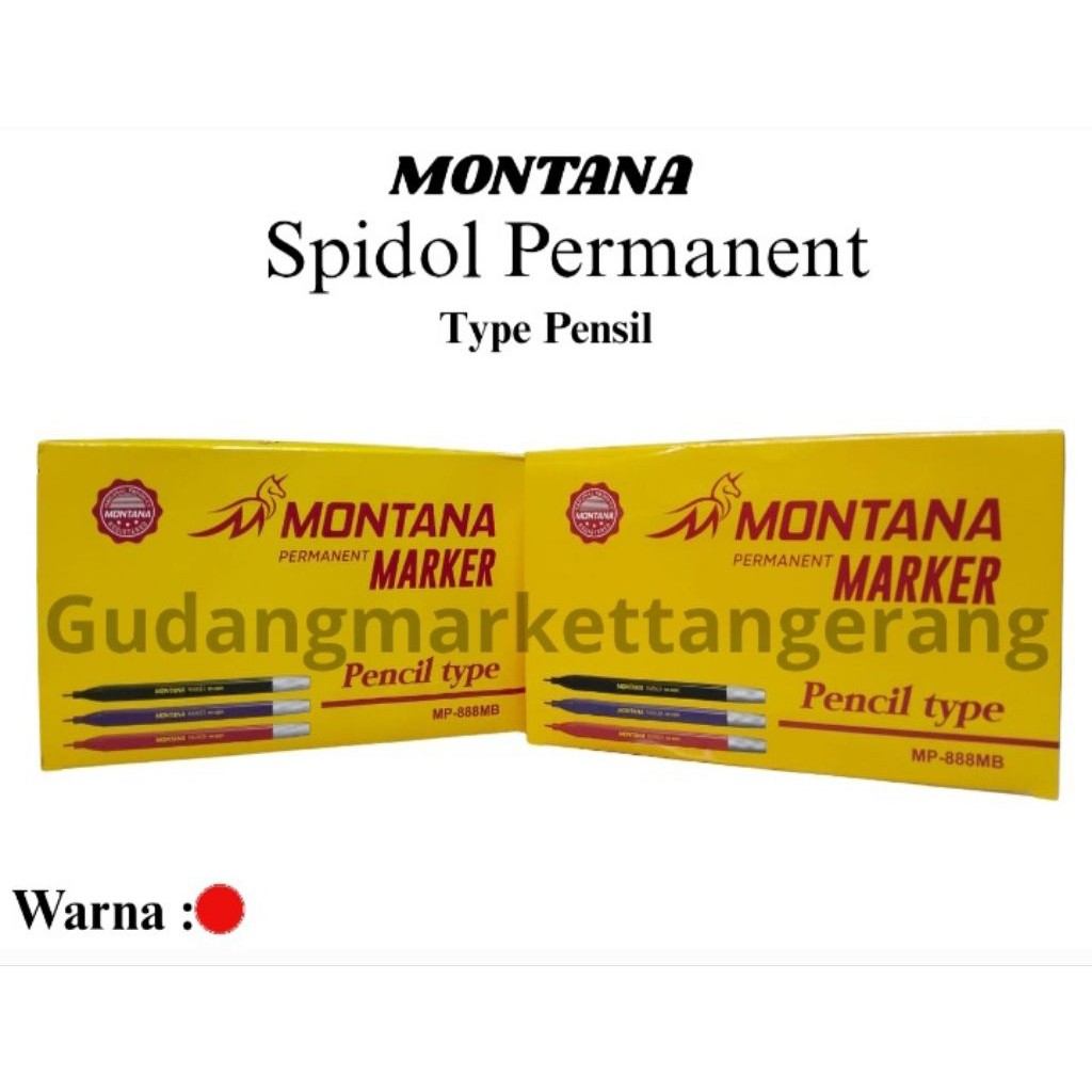 

MONTANA - Spidol permanent Type Pensil Warna Merah 1 PCS
