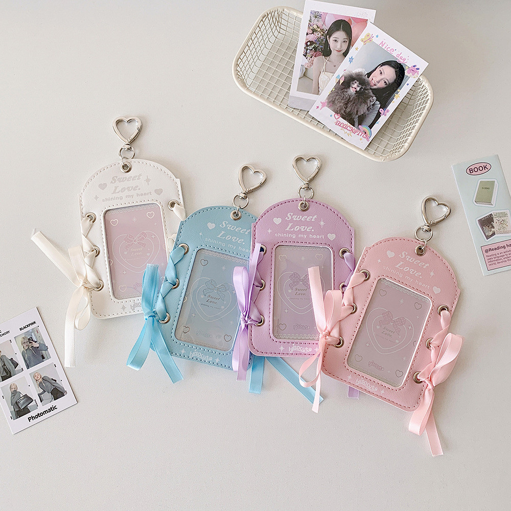 

SHINSDAY ID Card Holder Coquette Ribbon Ballet Y2K Cahol Photocard Leather