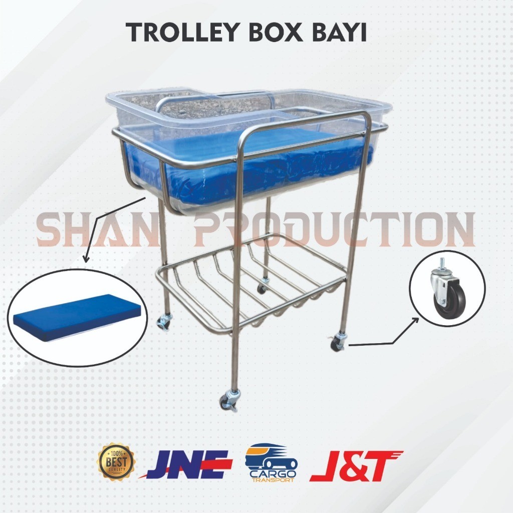 Box Bayi Troli - Ranjang Bayi - Baby Box Trolley Stainless Steel - JSHAN 03