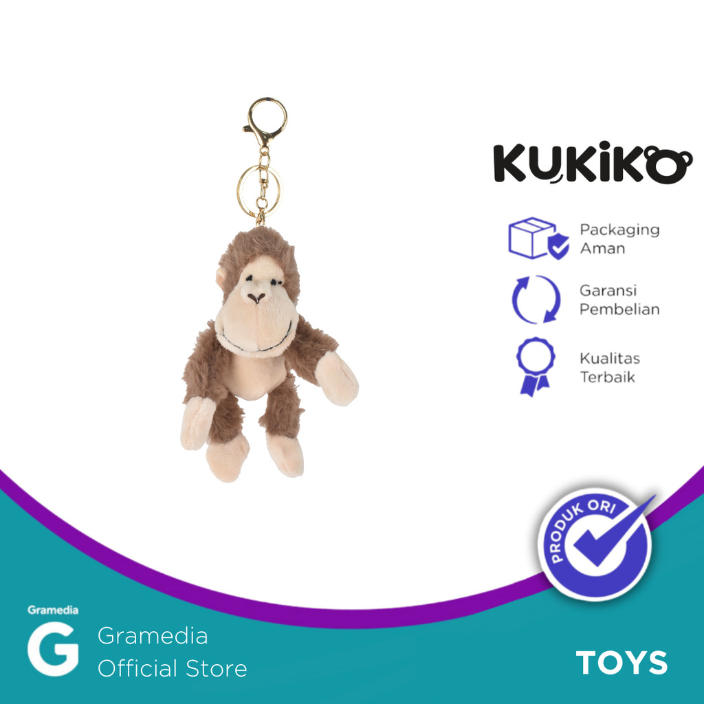 Kukiko Keychain Plush Monkey Dark Brown Yj3052