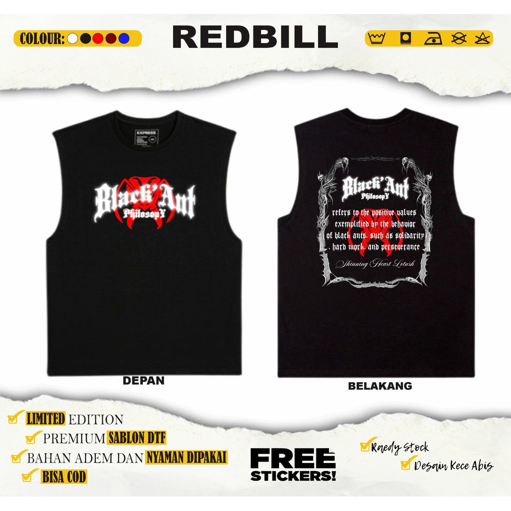 KAOS SINGLET PSHW MENYALA BLACK ANT PHILOSHOPY SINGLET PSHW DISTRO - SINGLET PSHW SIMPEL