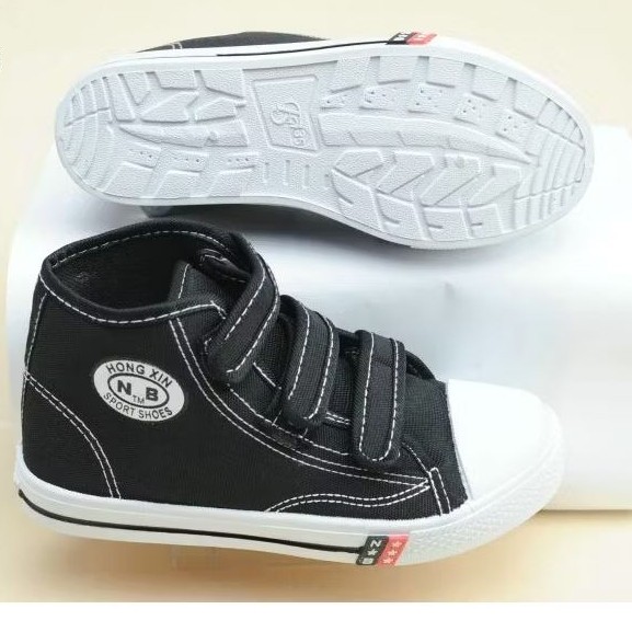 New Basket - Sepatu Sekolah Anak Pria Wanita Boot atau tinggi Model hitam putih dan hitam polosTempe