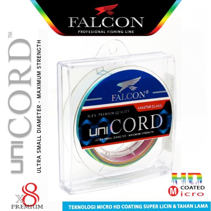 Senar Pancing PE X8 Falcon Uni Cord 500M MICRO PE Multi Color - PE 0.6