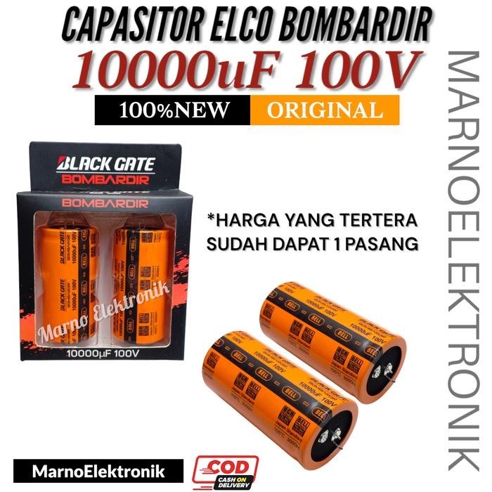 CAPASITOR ELCO 10000UF 100V BOMBARDIR BELL ORANGE 10000 UF 100 V ELKO KAPASITOR 10000 MIKRO MICRO 10