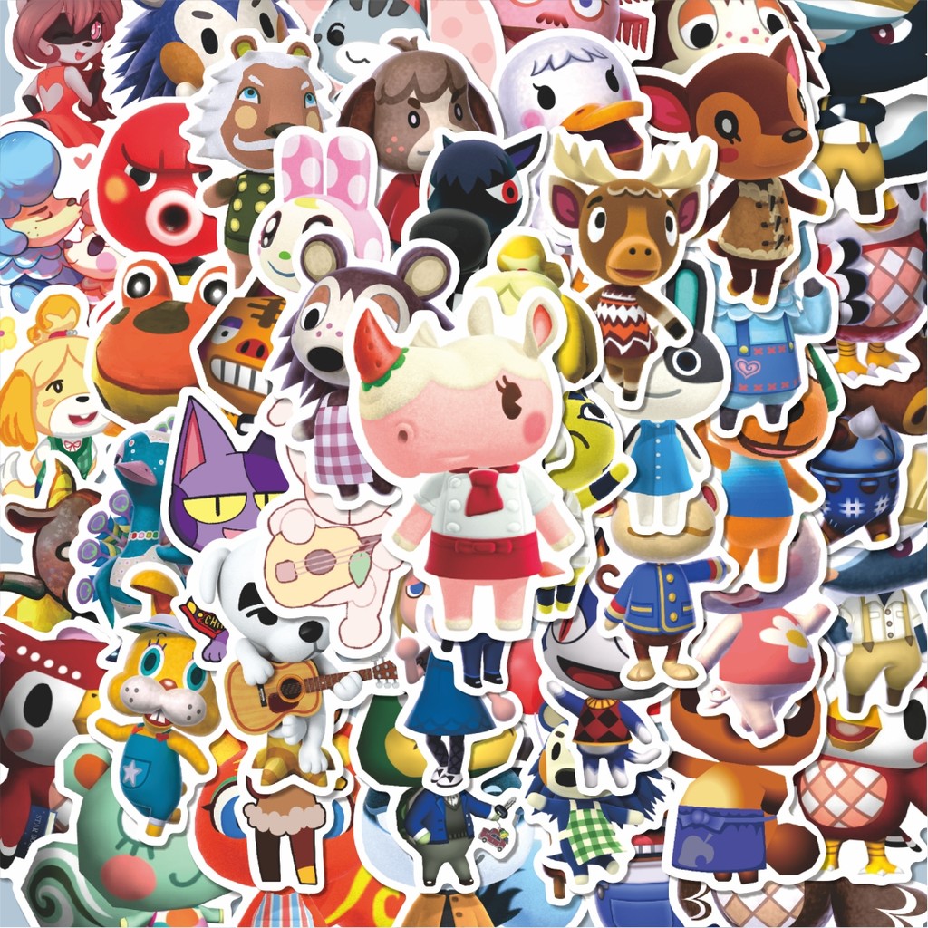 

100PCS Lucu Stiker Game Animal Crossing Nintendo Char Mix 2 Stiker Aesthetic Stiker Anti Air Stikers Berperekat Waterproof sticker decal buat Motor Helm Buku Journal Koper Casing HP Laptop Botol Minum Hadiah anak