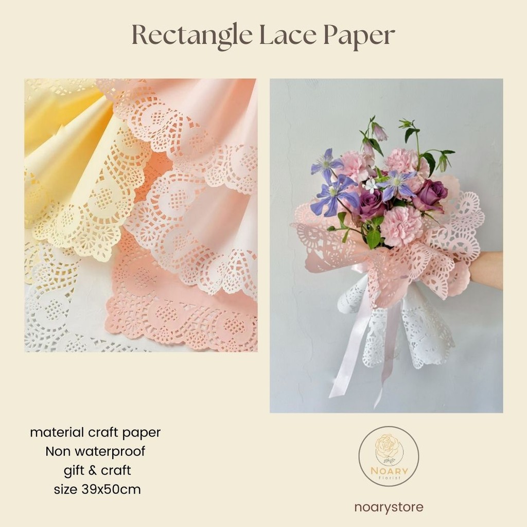 

RECTANGLE LACE PAPER / FLORIST PAPER / KERTAS BUKET BUNGA / WRAPPING WRAPPER