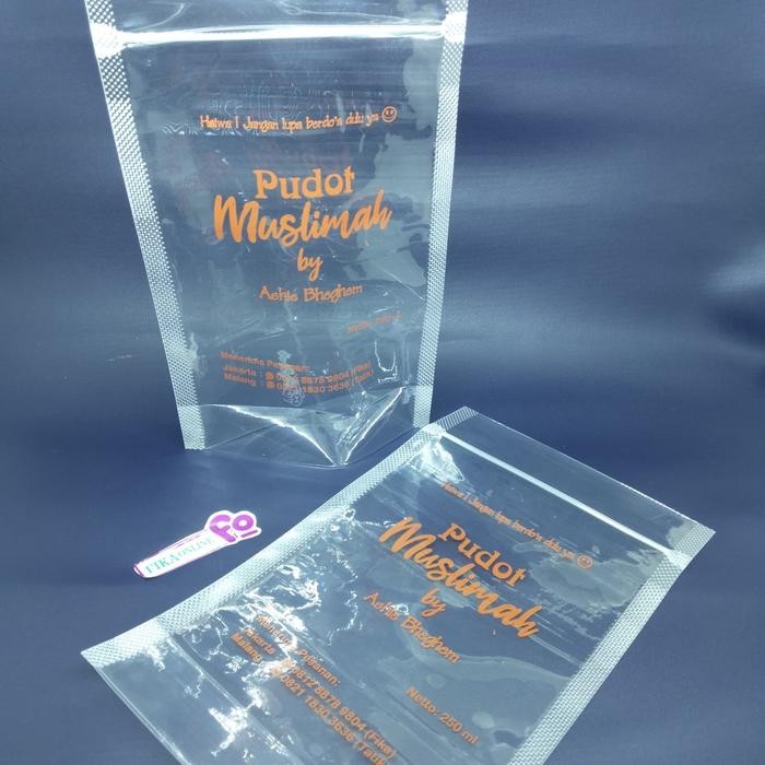 

Fika standing pouch 12 cm x 20 cm sablon custom bisa untuk cairan
