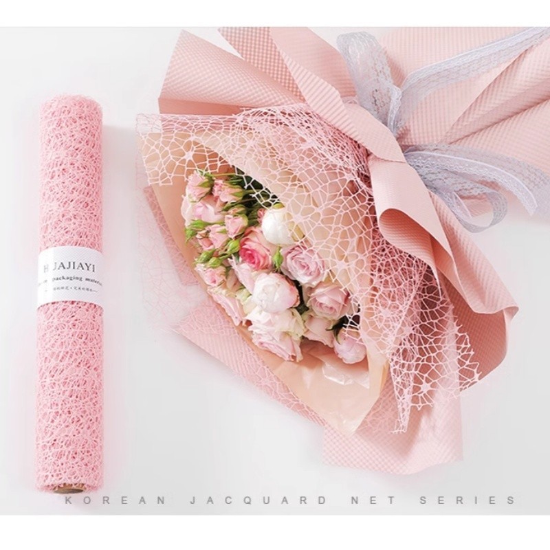 

1 ROLL 5 YARD Flower Wrapping Paper Jaring Spider Korea /Flower Wrapp / Kerta Buket/Polyn Et Spider Mesh Roll