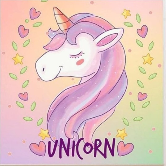 [New Arrival] DIY diamond painting kerajinan tangan lukisan UNICORN PASTEL