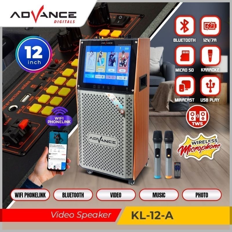 Speaker Portable+LCD  KL-12A Advance 2mic+remote ug5