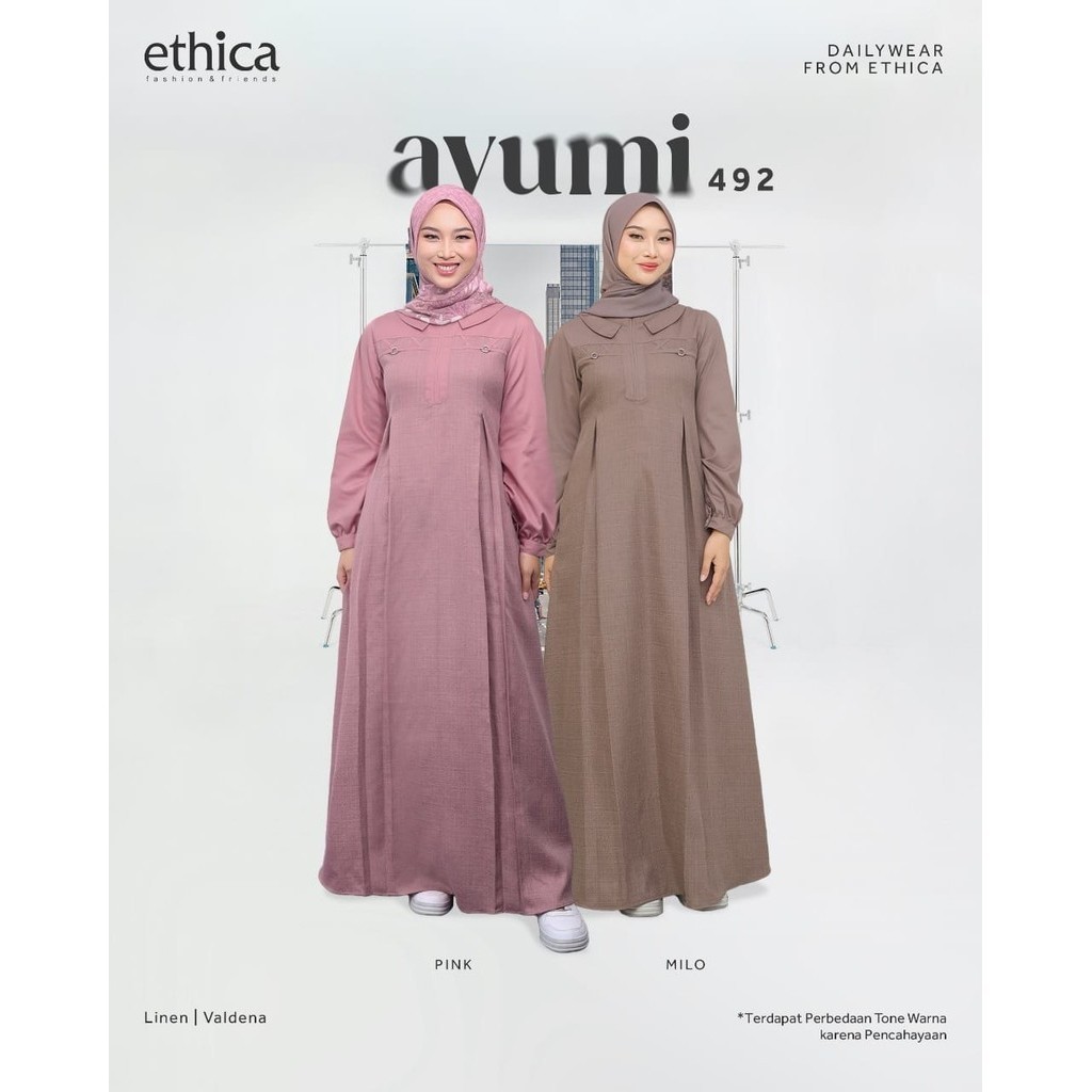 Gamis Ethica Ayumi 492 Pink, Milo